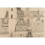 Leon Wyczółkowski (1852 Huta Miastkowska - 1936 Varsovie), Cathédrale de Wawel - vue du sud, vers 1915.