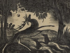 Stanisław Ostoja-Chrostowski (1897 Warszawa - 1947 Warszawa), Zraniony jeleń, 1930