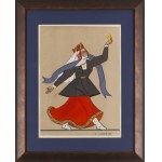 Zofia Stryjeńska (1891 Krakov - 1976 Ženeva), Lidový kroj z Vilniusu - list XXXIX z portfolia Kroje polských rolníků, 1939.