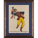 Zofia Stryjeńska (1891 Krakov - 1976 Ženeva), Slezský rolnický list XIII z portfolia Kroje polských rolníků, 1939