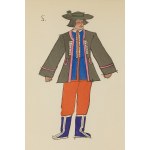 Zofia Stryjeńska (1891 Cracovie - 1976 Genève), Costumes folkloriques de Lviv. Feuillet XII du portfolio Costumes de paysans polonais, 1939