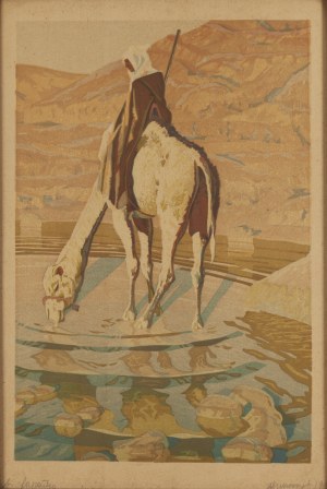 Aleksander Laszenko (1883 Annówka - 1944 Włocławek), Jeździec na wielbłądzie, 1936
