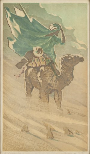 Aleksander Laszenko (1883 Annówka - 1944 Włocławek), Beduin na wielbłądzie , 1929