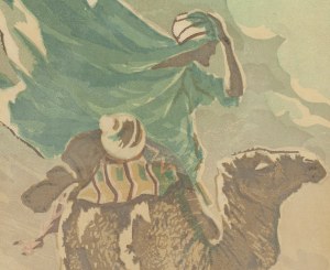Aleksander Laszenko (1883 Annówka - 1944 Włocławek), Beduin na wielbłądzie , 1929