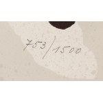 Joan Miro (1893 Barcelona - 1983 Palma de Mallorca), Barca. Plakat z okazji 75. rocznicy FC Barcelony, 1974