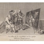 Daniel Chodowiecki (1726 Gdaňsk - 1801 Berlín), Pánové před obrazem (: Les effets de la sensibilité sur les quatre différens Temperaments), asi 1767
