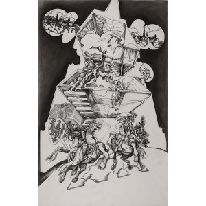 Janusz KIJAŃSKI (1946-2011), Wieża piastowska - projekt adaptacji wnętrza, 1988-1989 r.