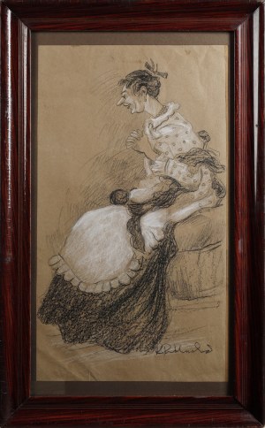 K. RUTKOWSKI (20th century), Figure of a woman (caricature)