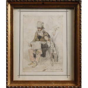 Kajetan STEFANOWICZ (1886-1920) - przypisywany, Kataryniarz i chłopiec, 1914?