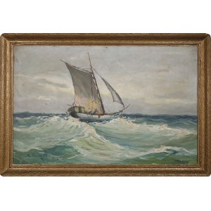 Eugeniusz DZIERZENCKI (1905 - 1990), Fishing boat on the wave