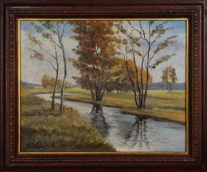 R.HAMEL? 20th century, Landscape with a river