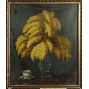 Błażej IWANOWSKI (1889 - 1966), Mimozy w szklanym wazonie