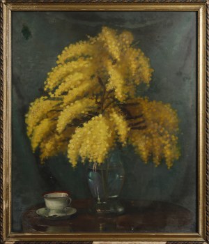 Błażej IWANOWSKI (1889 - 1966), Mimozy w szklanym wazonie