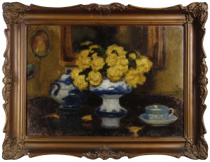 Alfons KARPIŃSKI (1875-1961), Martwa natura z żółtymi różami
