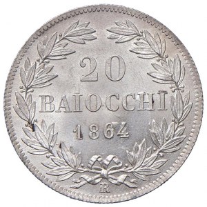 Papal - Pio IX (1846-1870) 20 Baiocchi 1864 An. XVIII -...