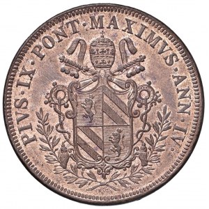 Pápežský - Pius IX (1846-1870) 5 Baiocchi 1850 An. IV - Nom...
