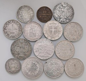 Lots - WORLD COINS Lot consisting of 13 silver coins...