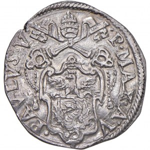 P.F.G. Collection - Paolo V (1605-1621) Testone An. V -...