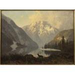 August Lohr (1842-1920), View across a lake