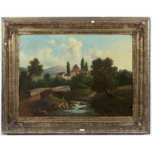 18th/19th century painter, Romantic mountain landscape