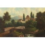 18th/19th century painter, Romantic mountain landscape