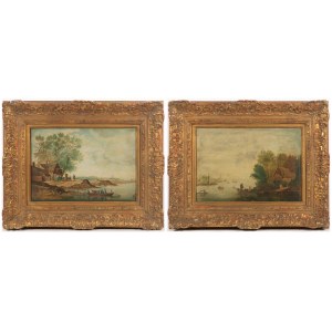Dutch painter 18th century, Shore Scenes