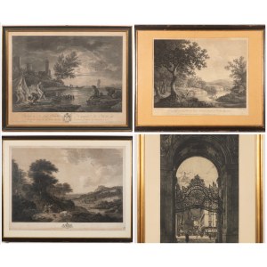 Four landscape engravings