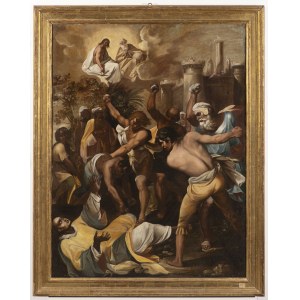 Italian master 17th century, STONING OF ST STEPHEN .