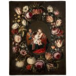 Jan Brueghel the Younger (1601-1678) and Pieter van Avont (1600-1652), attributed to, THE HOLY FAMILY IN A WREATH OF FLOWERS