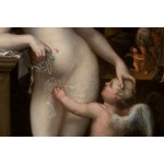 European masters 17th century, VENUS AND AMOR IN THE FORGE OF THE VOLCANO