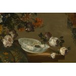Pseudo Guardi Active in Veneto in the 18th century, STILL LIFE WITH FLOWER BOUQUET AND BOWL 