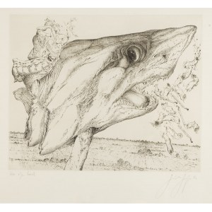 Günter Grass (1927 Gdansk - 2015 Lübeck), Hai uber Land (Shark over land), 1973.