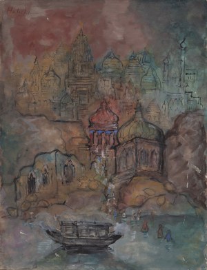 Alicja Halicka (1894 Kraków - 1975 Kraków), Indyjskie świątynie, około 1947-52
