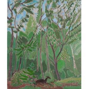 Joseph Hecht (1891 Lodz - 1952 Paris), Landscape with a deer, ca. 1925