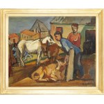 Henryk Epstein (1891 Łódź - 1944 obóz koncentracyjny, prawdopodobnie Auschwitz), Targ bydlęcy w Owernii, około 1924