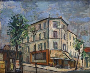 Natan (Nathan) Grunsweigh (Grunsweig) (1880 Kraków - 1956 Paryż), Widok miejski z kawiarnią