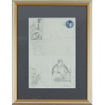 Tamara Lempicka (1894 Mosca - 1980 Cuernavaca, Messico), Due schizzi architettonici e uno studio di figura, 1924