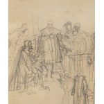 Jan Matejko (1838 Kraków - 1893 Kraków), Studia do obrazów historycznych Unia Lubelska (recto) / Batory pod Pskowem (verso)