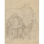 Jan Matejko (1838 Kraków - 1893 Kraków), Studia do obrazów historycznych Unia Lubelska (recto) / Batory pod Pskowem (verso)