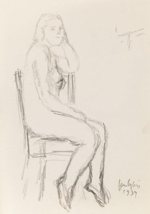 Jan Cybis (1897 Wróblin - 1972 Warszawa), Akt siedzący, 1939