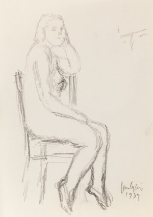 Jan Cybis (1897 Wróblin - 1972 Warszawa), Akt siedzący, 1939