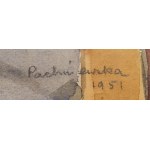 Hanna Pachniewska-Betley (1910 - 1987), Kompozycja ze skrzypcami i maską, 1951
