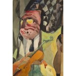 Hanna Pachniewska-Betley (1910 - 1987), Kompozycja ze skrzypcami i maską, 1951
