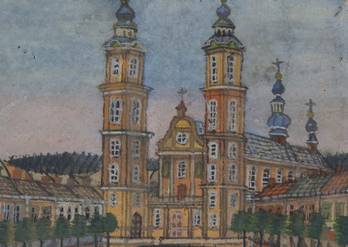 Nikifor Krynicki (1895 Krynica - 1968 Folusz), Widok na kościół w Tarnowie
