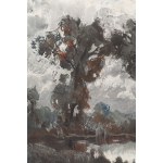 Bronisław Jamontt (1886 Dokudów - 1957 Toruń), Drzewa nad stawem, 1943