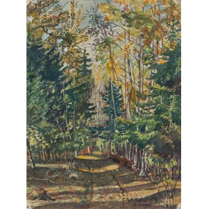 Stanisław Rolicz (1913 Mandżuria - 1997 Sopot), Pejzaż leśny (recto) / Jesienne drzewa (verso), 1942