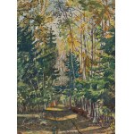 Stanisław Rolicz (1913 Mandżuria - 1997 Sopot), Pejzaż leśny (recto) / Jesienne drzewa (verso), 1942