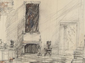 Henryk Dąbrowski (1927 Warszawa - 2006 Warszawa), Sala Biała w pałacu w Wilanowie, 1964