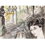 Antoni Uniechowski (1903 Vilnius - 1976 Warsaw), Lady against the background of a garden