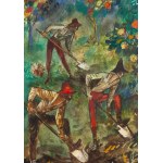 Jan Marcin Szancer (1902 Kraków - 1973 Warsaw), Illustration for the book Through a pink glass. Peter-gardener's shovel, 1966